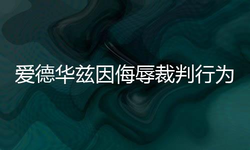 愛德華茲因侮辱裁判行為遭罰款處罰——賽場秩序與個人素養的雙重審視