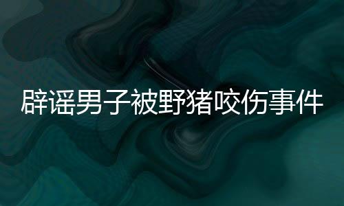 辟謠男子被野豬咬傷事件，真相揭曉，謠言止于此